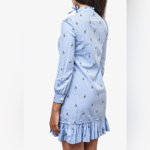 Gucci Blue Striped Rabbit Print Dress - Picture 3 of 6